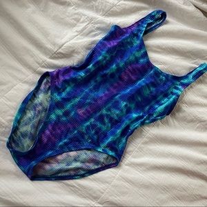 Vintage 80s tie dye swimsuit